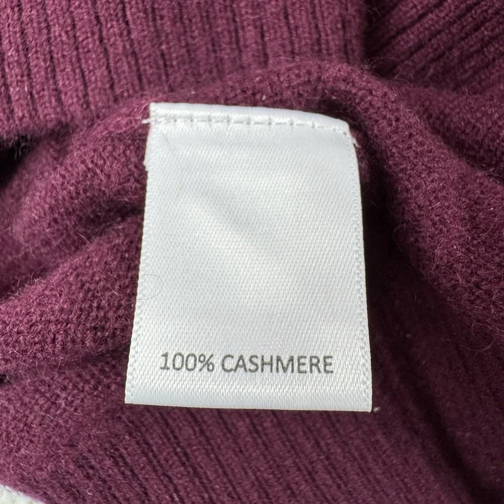 daniel cremieux Luxsury Cashmere V Neck Sweater Men's Large Burgundy Pullover